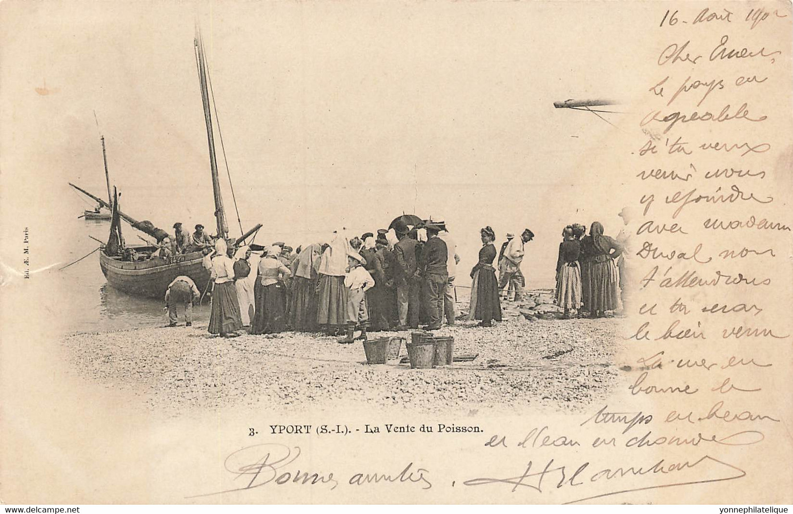 76 - SEINE MARITIME - YPORT - Vente Du Poisson Sur La Plage - Barque De Pêcheur ~ 1902 - 10809 - Yport
