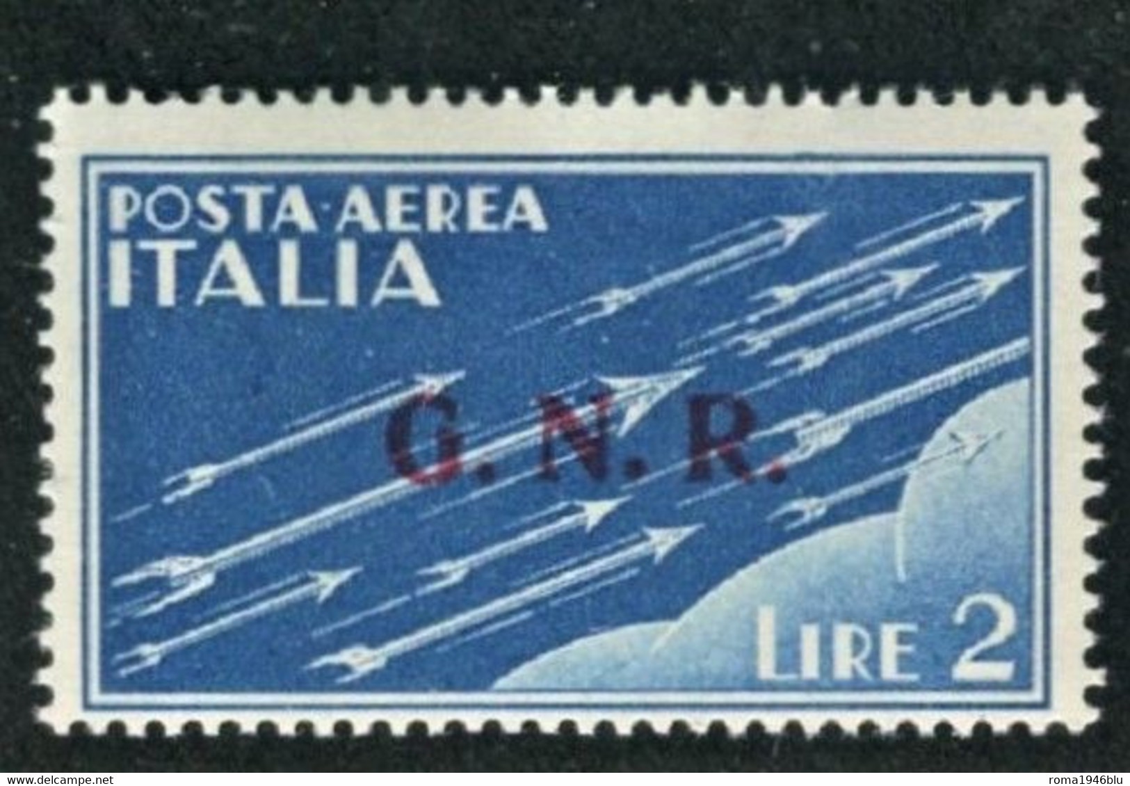 RSI 1944 POSTA AEREA G.N.R.  BRESCIA 2 L. SASSONE N. 122/II ** MNH  CERT. DIENA - Poste Aérienne