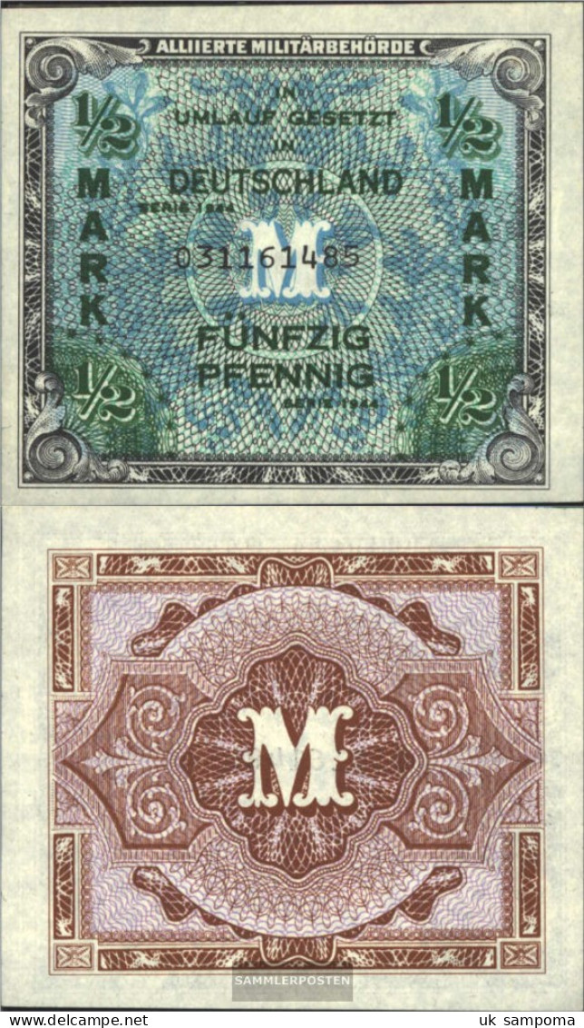 Allied Cast.-community.issue. Rosenbg: 200a, US-Print With F, Kontrollnummer 9stellig Uncirculated 1944 1/2 Mark - 1/2 Mark