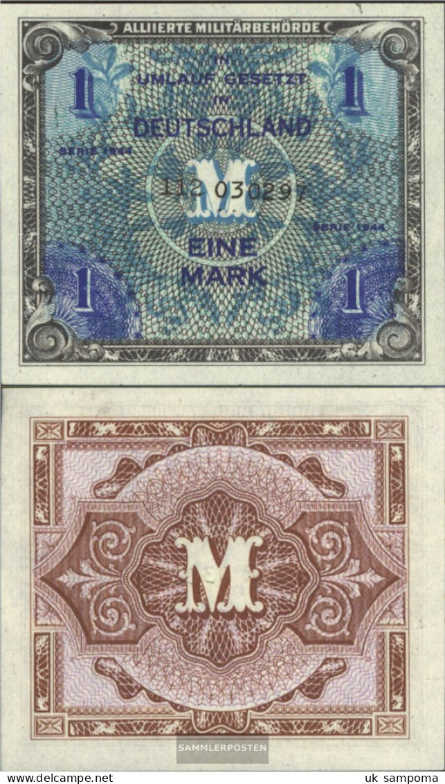 Allied Cast.-community.issue. Rosenbg: 201c, USSR-Print Without F 9-stellige Kontrollnummer Uncirculated 1944 1 Mark - 1 Mark