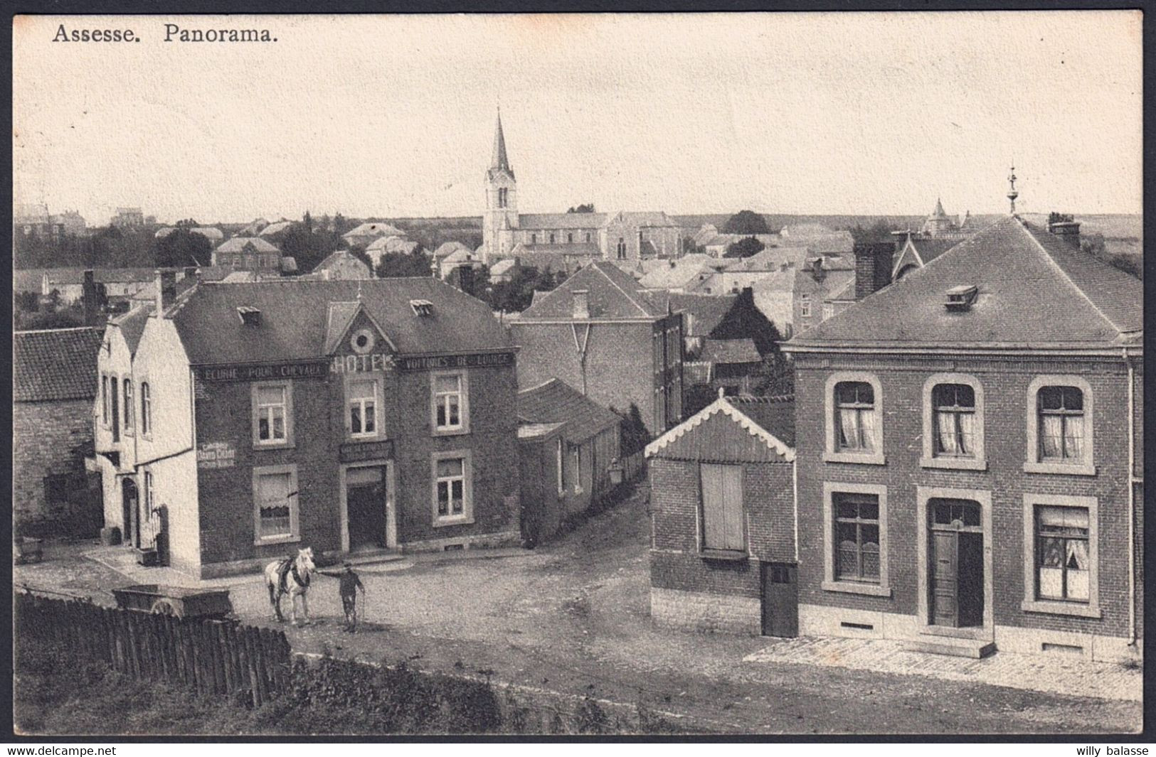 +++ CPA - ASSESSE - Panorama - Hôtel - Ecurie Pour Chevaux   // - Assesse