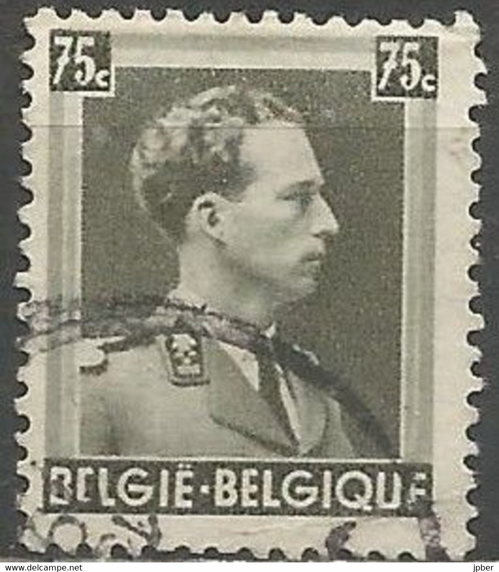 Belgique - Léopold III Col Ouvert N°480 Obl. Tache Pâle Sur Le Fond Derrière La Tête - Otros & Sin Clasificación