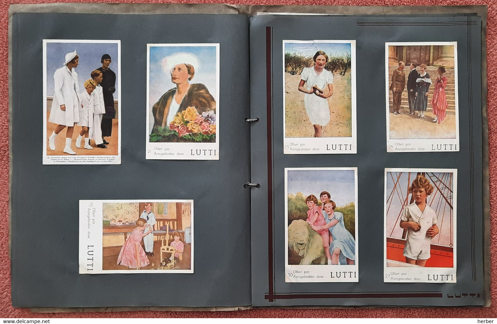 ALBUM LUTTI - Lot Chromo's En Ansichtkaarten (54x) Famille Royale De Belgique - Foto's (3x) Léopold III - Ons Volk (1x) - Albums & Catalogues