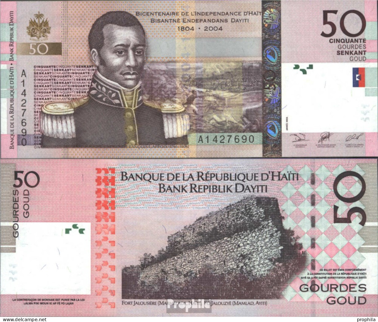 Haiti Pick-Nr: 274a Bankfrisch 2004 50 Gourdes - Haïti