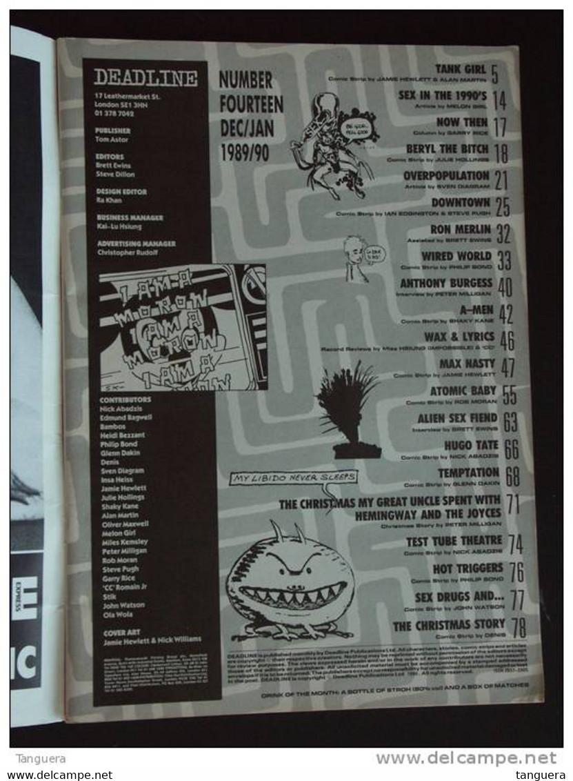 Deadline No 14 1989/90 Big Sexy Blumper Number 84 Pages Magazine - Newspaper Comics