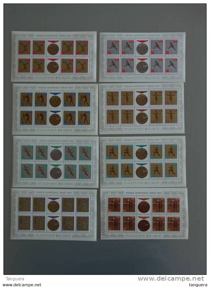 Polen Pologne Poland Polska J.O. Tokyo 1964 8 Feuillet MS Kleinbogen Yv 1472-1779 Mi 1623-1630  MNH ** - Full Sheets