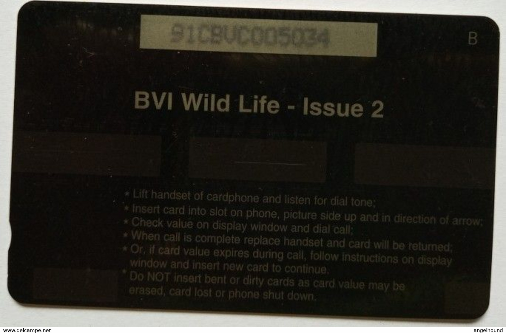 BVI Cable And Wireless 91CBVC  US$20  " Parrot Fish " - Jungferninseln (Virgin I.)