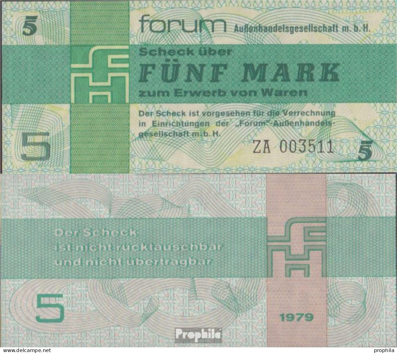 DDR Rosenbg: 369b, Forumscheck Zum Erwerb Von Ausländischen Waren Bankfrisch 1979 5 Mark - Otros & Sin Clasificación