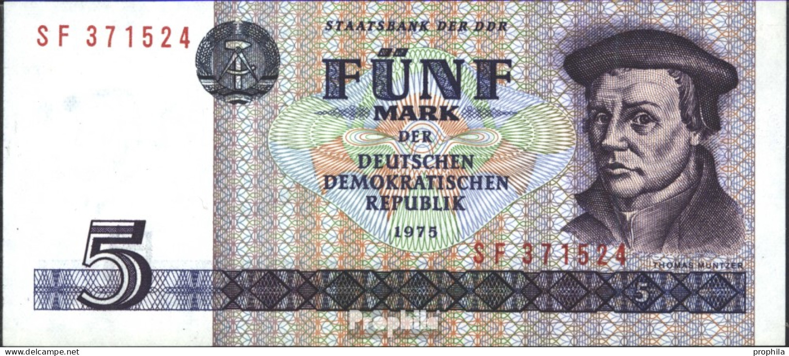 DDR Rosenbg: 361a, Kontrollnummer 6stellig, Typensatz Ab 1979 In Umlauf Gebraucht (III) 1975 5 Mark - Autres & Non Classés