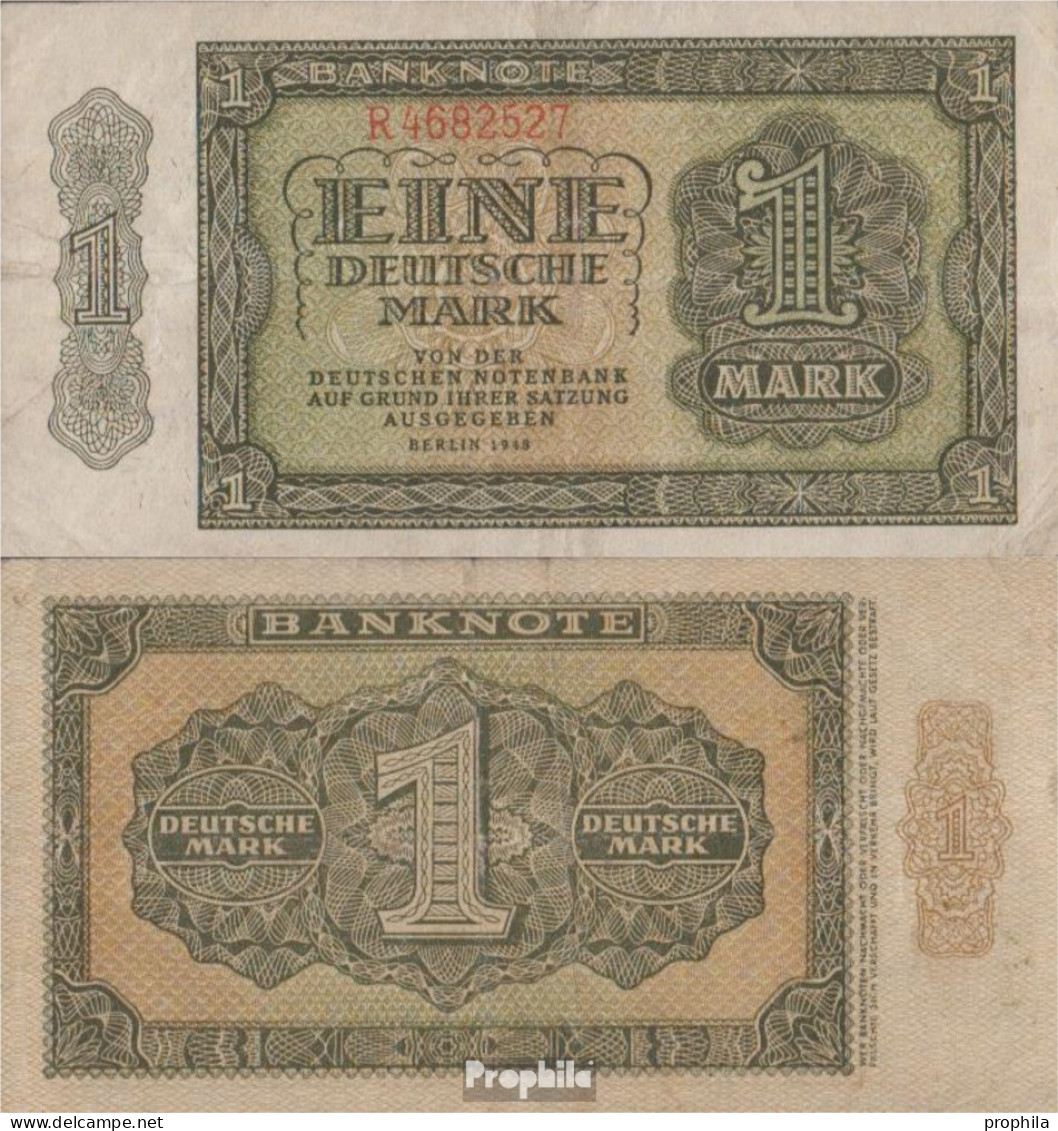 DDR Rosenbg: 340d KN 7stellig, Davor Ein Buchstabe Gebraucht (III) 1948 1 Deutsche Mark - Otros & Sin Clasificación