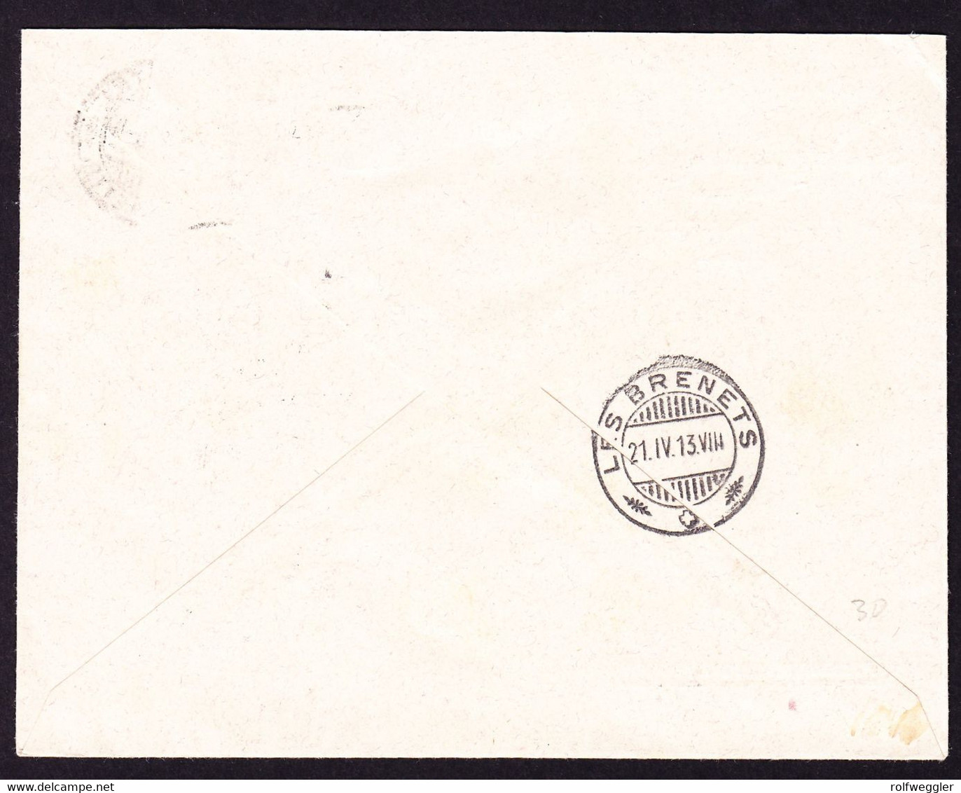 1913 5 Rp Alpenrosen Kleine Kontrollnummer (2) Auf Brief Vom Roten Kreuz Neuchâtel. Ankunftsstempel Les Brenets - Portofreiheit