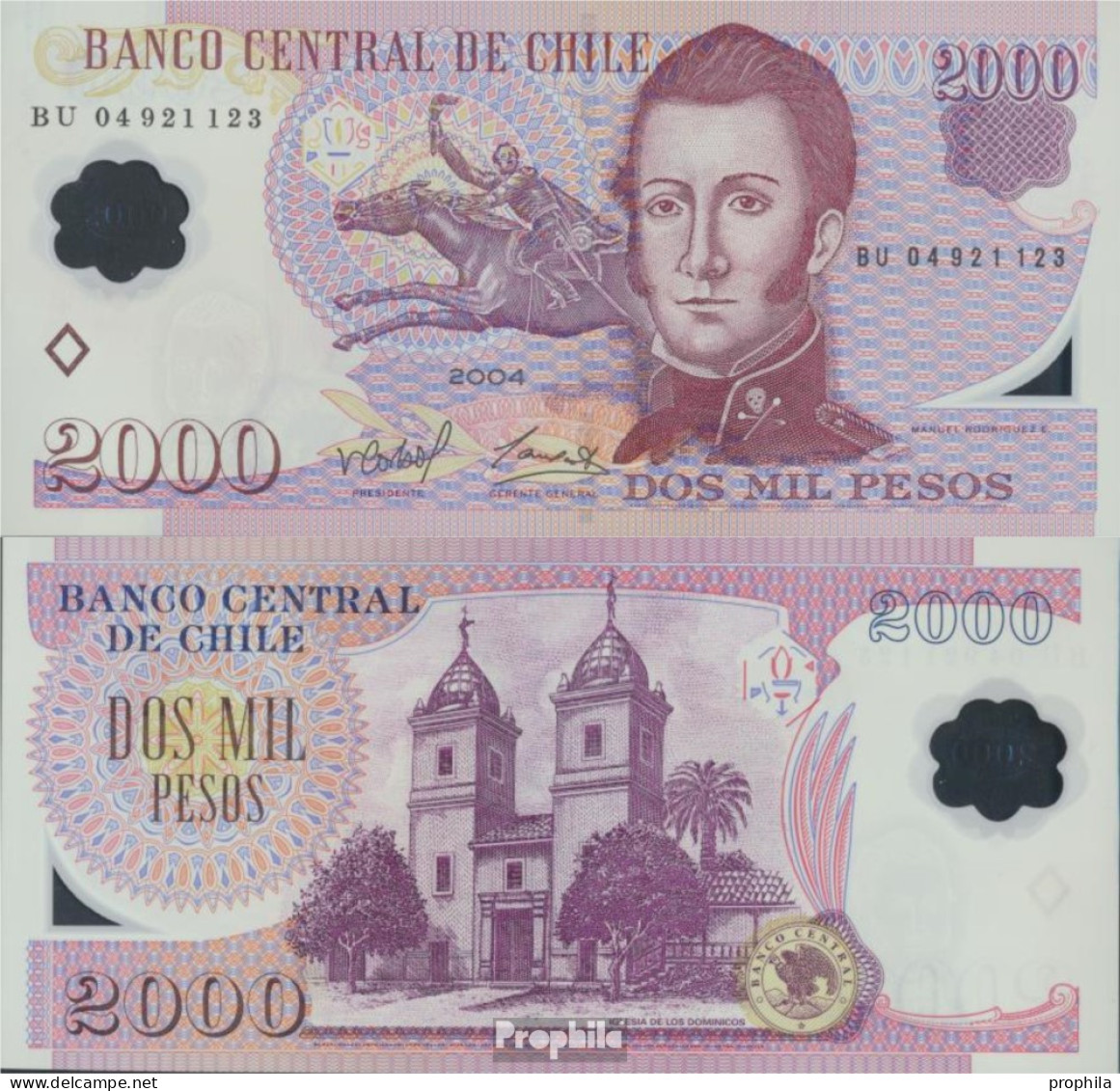 Chile Pick-Nr: 160a Bankfrisch 2004 2.000 Pesos - Cile