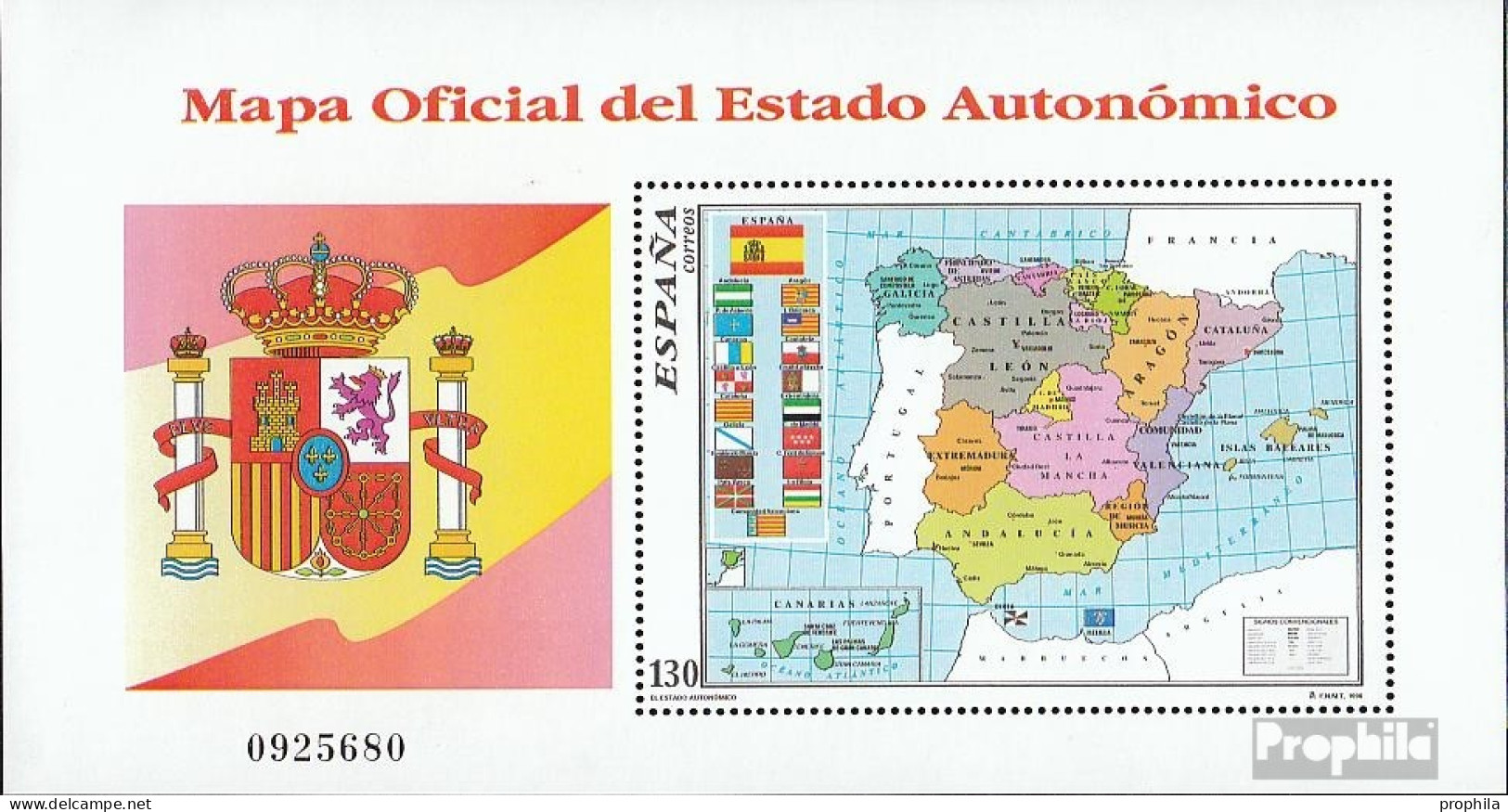Spanien Block67 (kompl.Ausg.) Postfrisch 1996 Autonome Regionen Spaniens - Blocs & Hojas