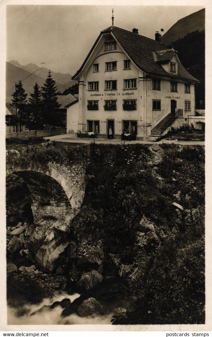 Hospental Am St. Gotthard, Gasthaus "Gotthard", Ca. 30er/40er Jahre - Hospental