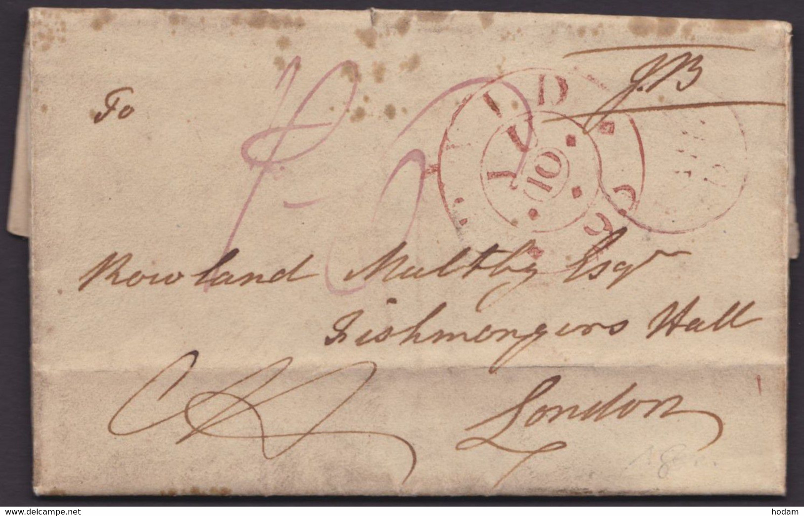 "Dublin", Tax. Brief Nach London, 1793, Mit Inhalt - Préphilatélie