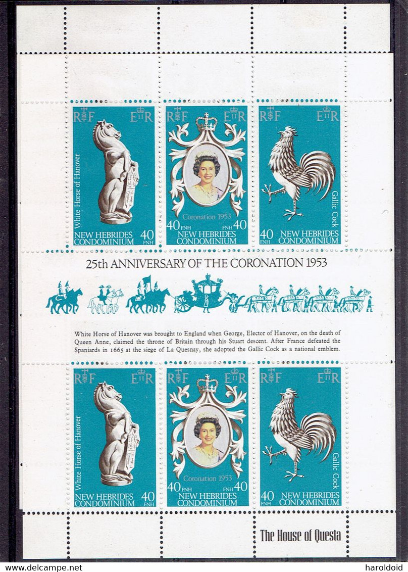 Nouvelles-Hébrides - N°294/295 OB - FEUILLETS N°537A - 540A X CHARNIERES Sur BORD DE FEUILLE - Collections, Lots & Series