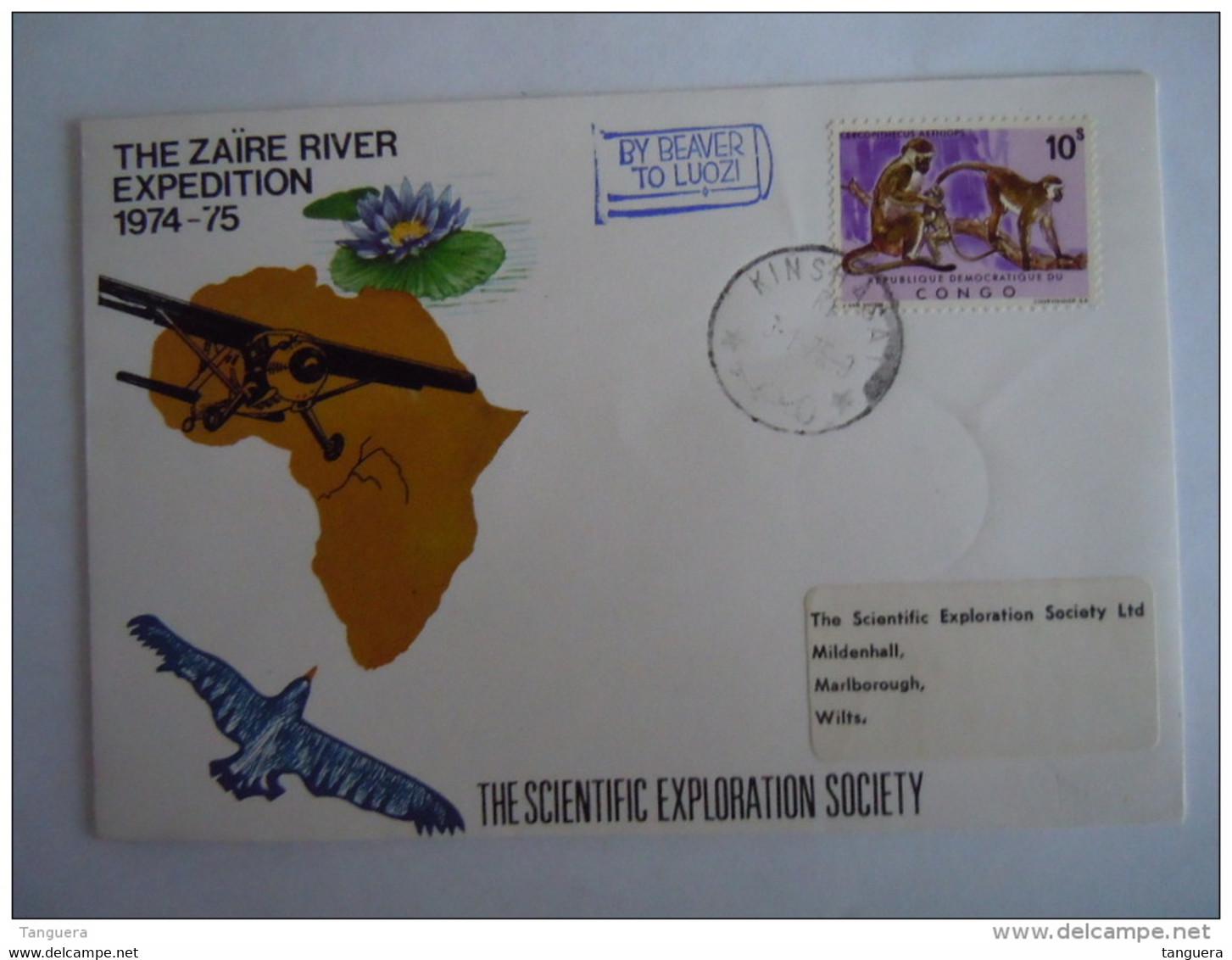 Zaire 1974 FDC The Zaire River Expedition Avion Vliegtuig Oiseau Fleur Timbre Singe De Congo COB 785 - 1971-1979