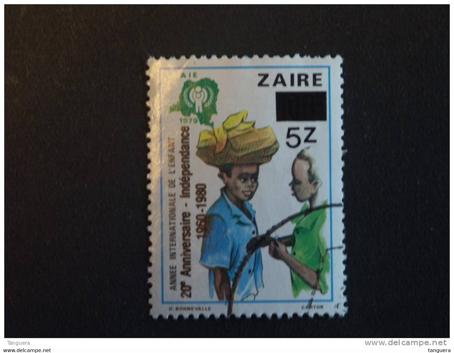 Congo Zaire 1980 Timbres Surchargés 20é Anniversaire Indépendance Année De L'enfant Yv 1028 COB 1085 O - Usati