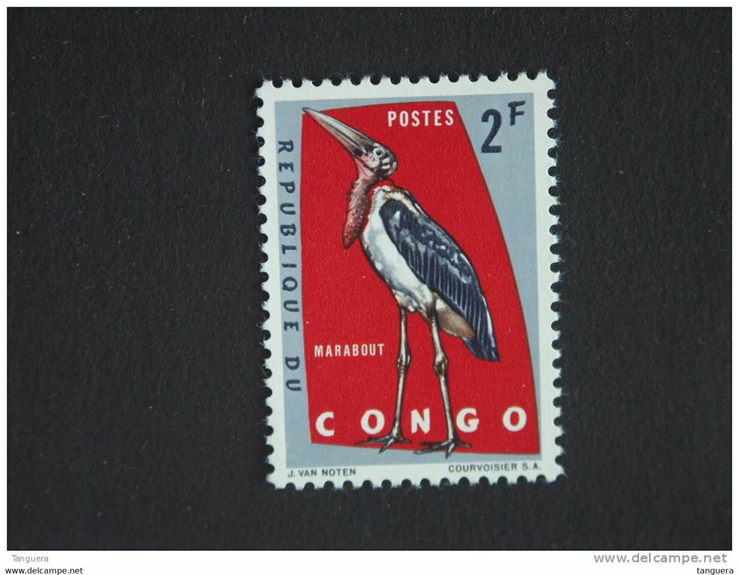 Congo Republique Republiek 1963 Oiseaux Vogels Marabout Yv 486 MNH ** - Neufs