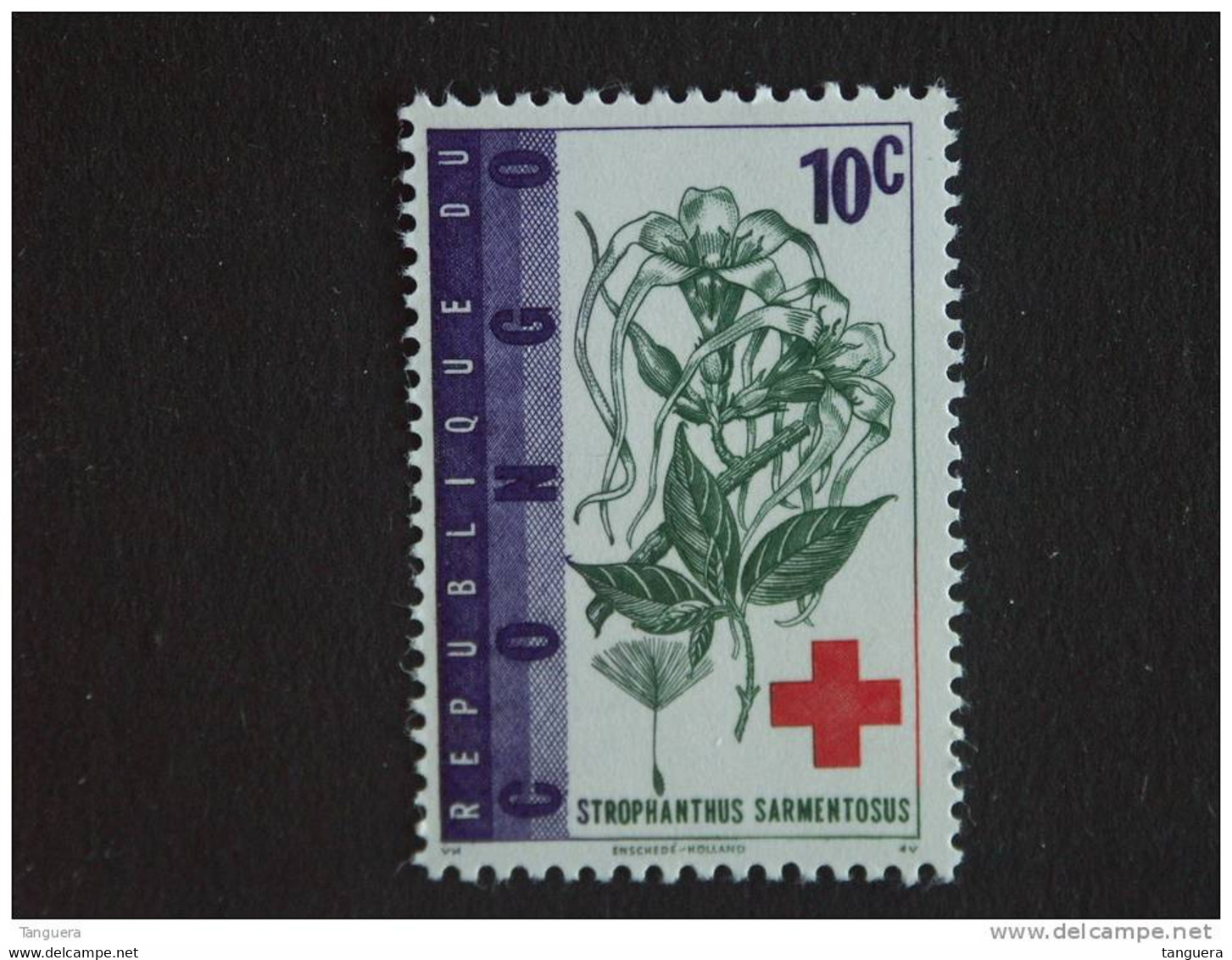 Congo Republique Republiek 1963 Rode Kruis Croix Rouge Strophanthus Plante Yv COB 495 MNH ** - Neufs