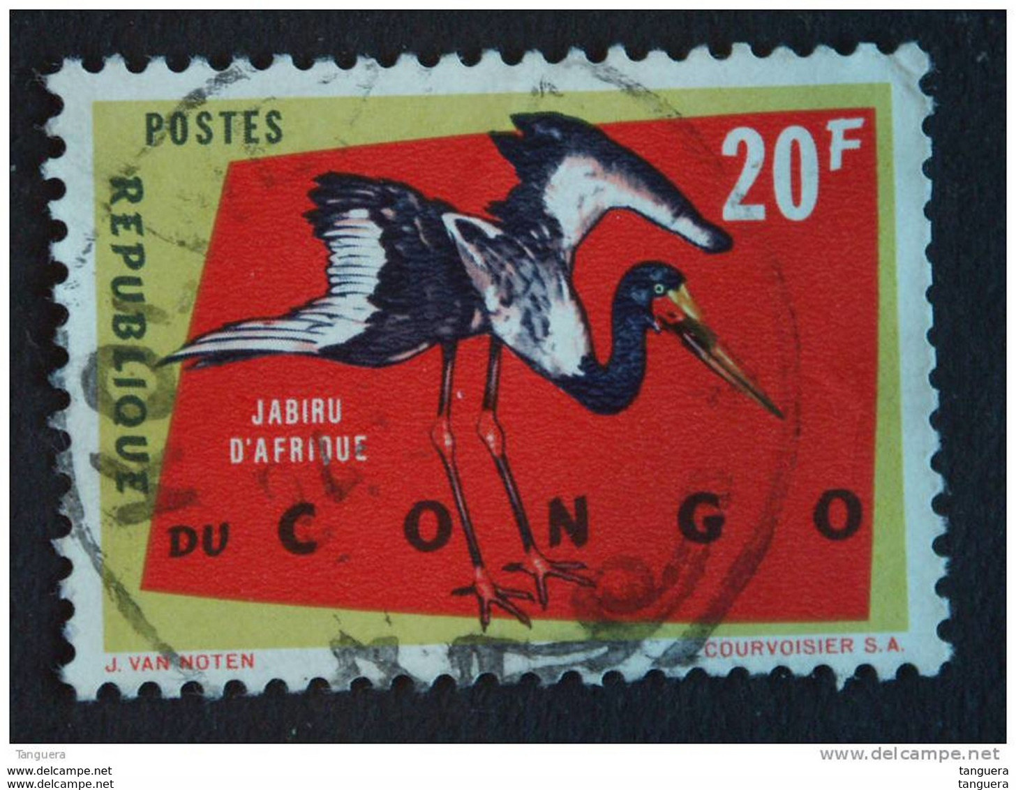 Congo Republique 1963 Oiseaux Vogels Jabiru D'Afrique Yv 494 O - Oblitérés