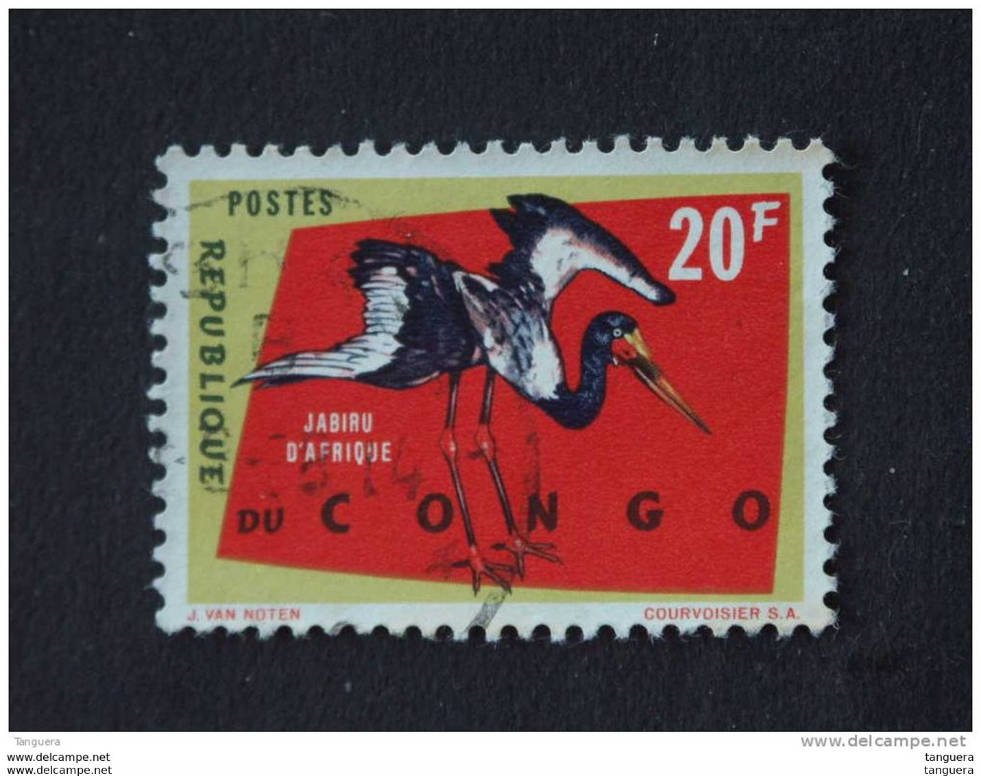 Congo Republique 1963 Oiseaux Vogels Jabiru D'Afrique Yv 494 O - Used Stamps