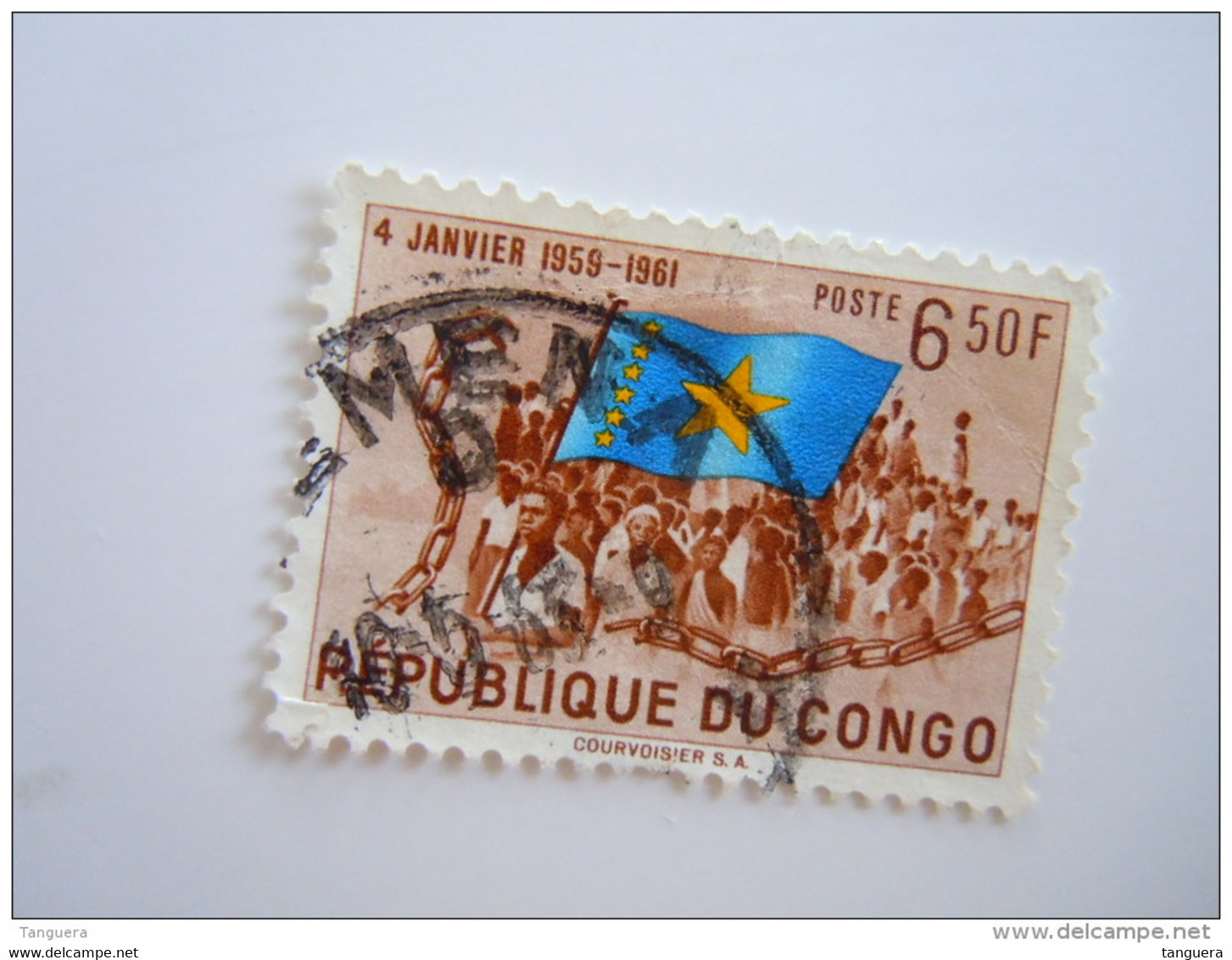 Congo Republiek République 1961 Anniversaire Indépendance 417 O - Usados