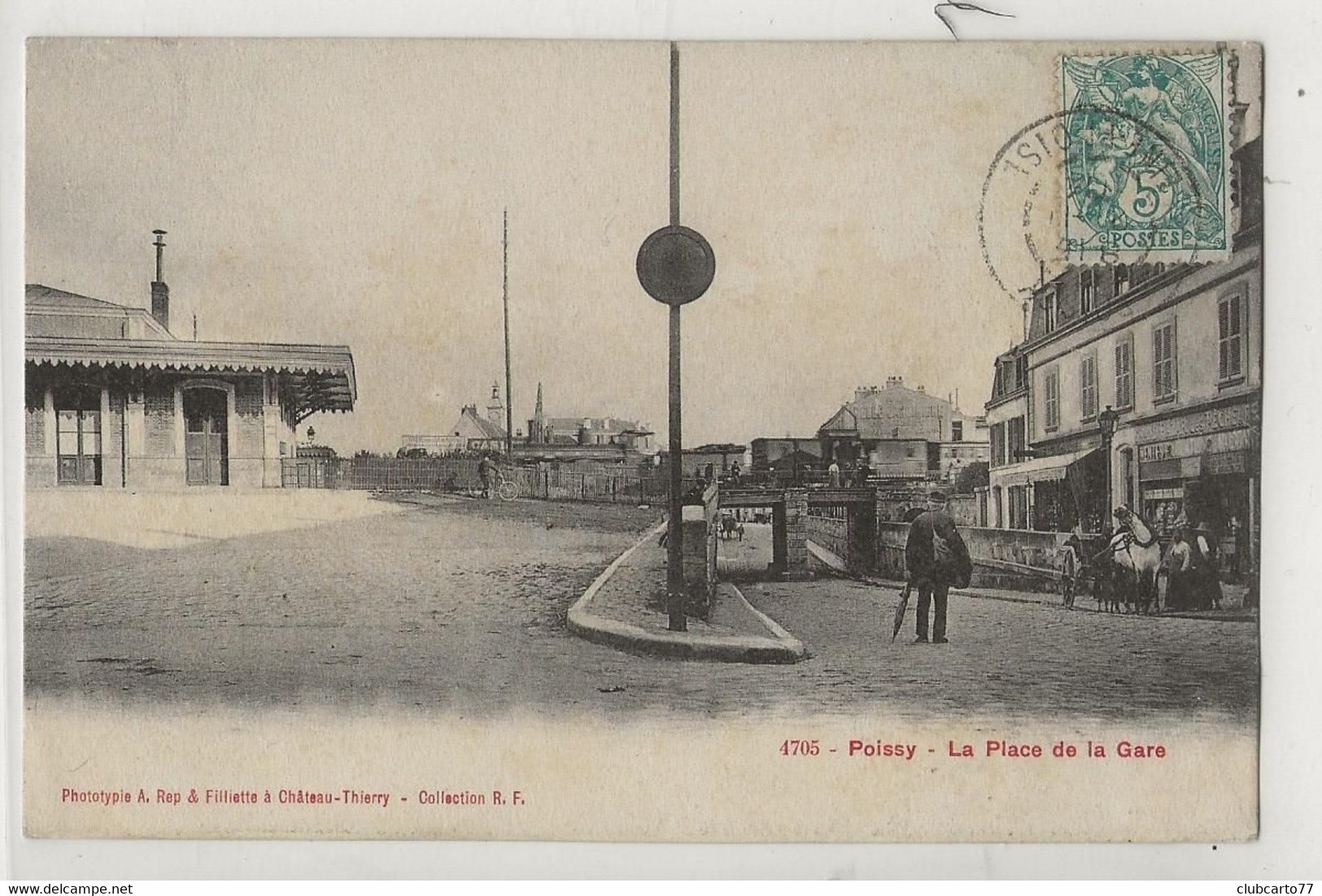 Poissy (78) : L'arrivée D'un Train Prise De La Place De La Gare En 1910 (animé) PF - Poissy