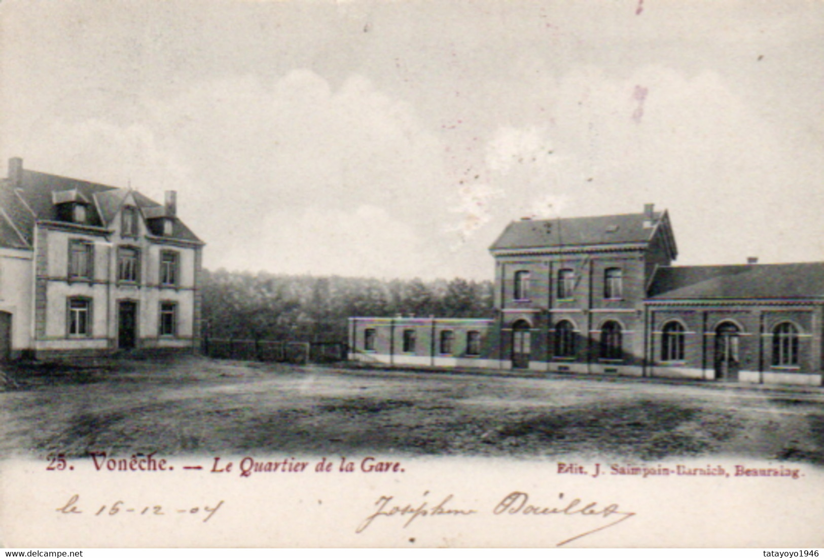 Vonèche  Le Quartier De La Gare Voyagé En 1904 - Beauraing