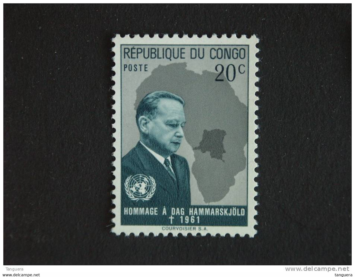 Congo Republique Republiek 1962 Dag Hammarskjold COB Yv 455 MNH ** - Nuovi