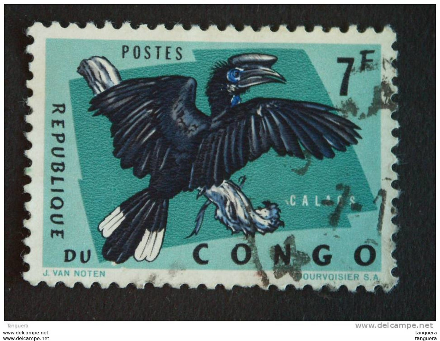 Congo Republique 1963 Oiseaux Vogels Calaos Yv 491 O - Usati