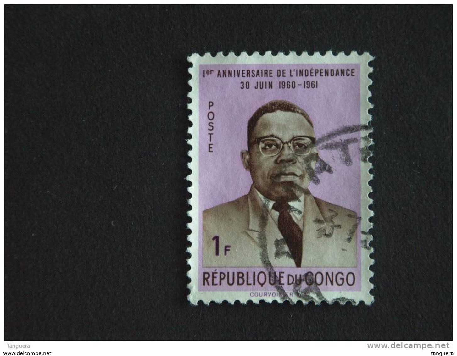 Congo Republique 1961 Ann. Indépendance Onafhankelijkheid Président Kasavubu Yv 434 - Usados