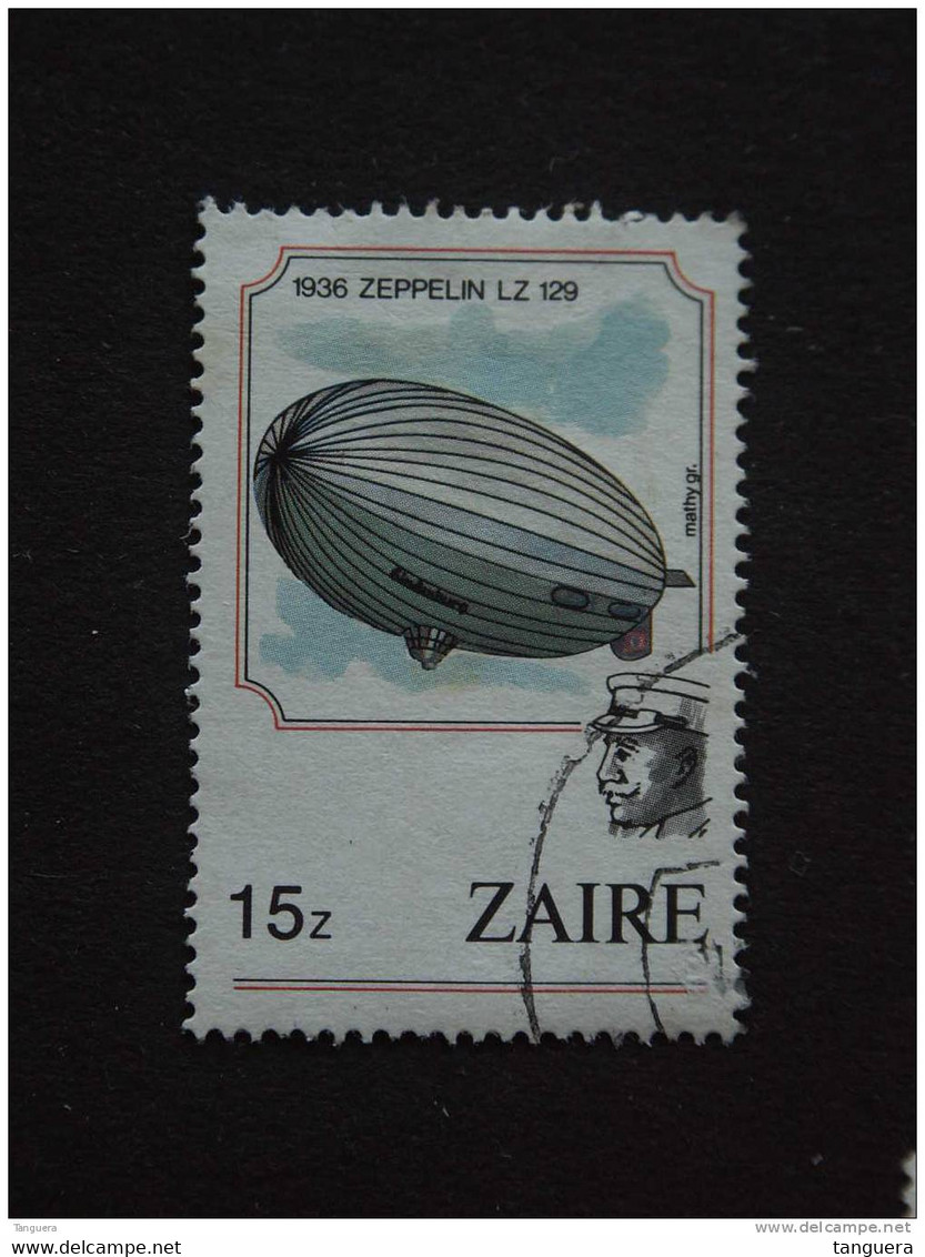 Congo Zaire 1984 Luchtballon Ascensions Dans L'atmosphère Zeppelin LZ  Yv 1179 COB 1250 O - Gebraucht