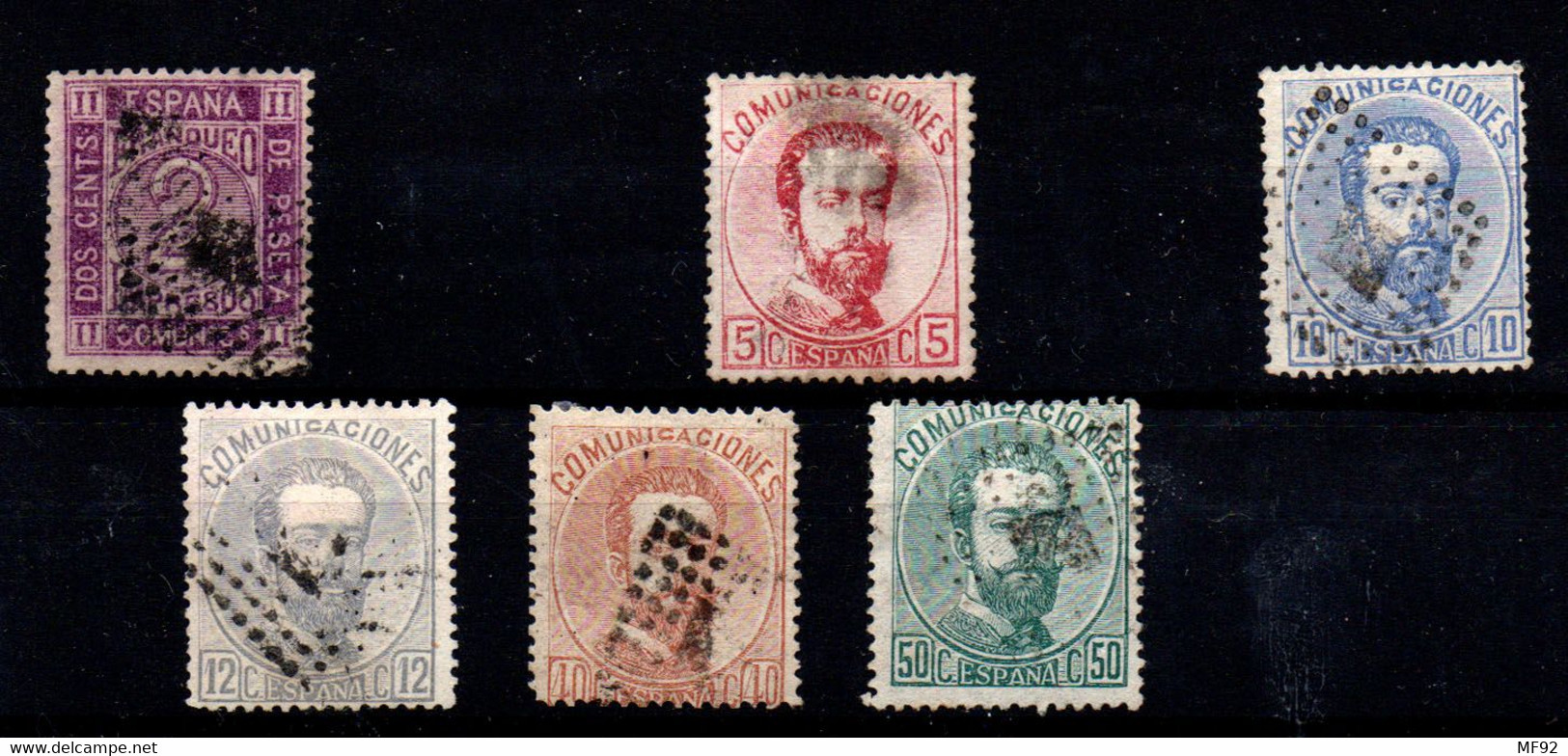 España Nº 116, 118, 121/2, 125/6. Año 1872 - Used Stamps