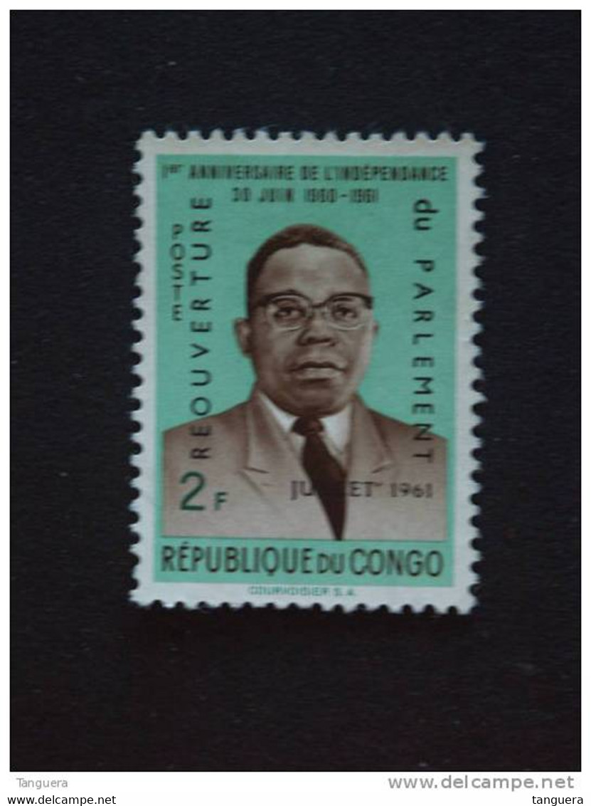 Congo Republique 1961 Ann. Indépendance Onafhankelijkheid Président Kasavubu Yv 451 O - Usati