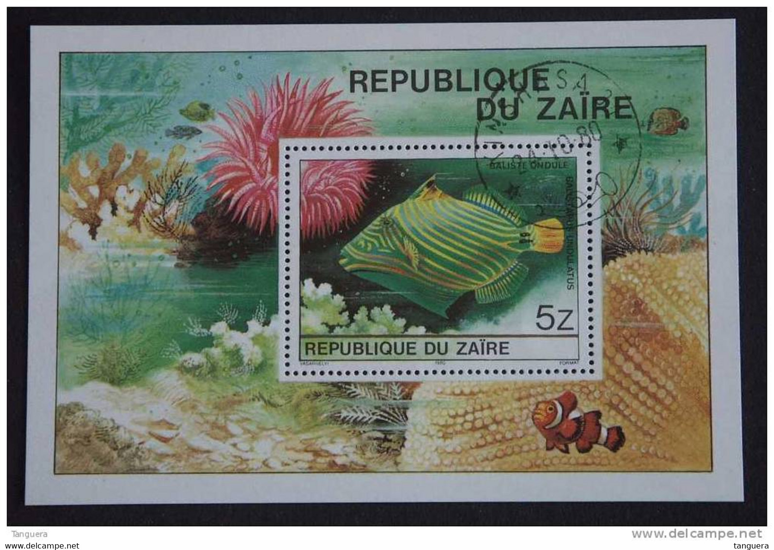 Zaire 1980 Tropische Vissen Faune Marine Tropicale BL45 Yv BF 23 O - Usati