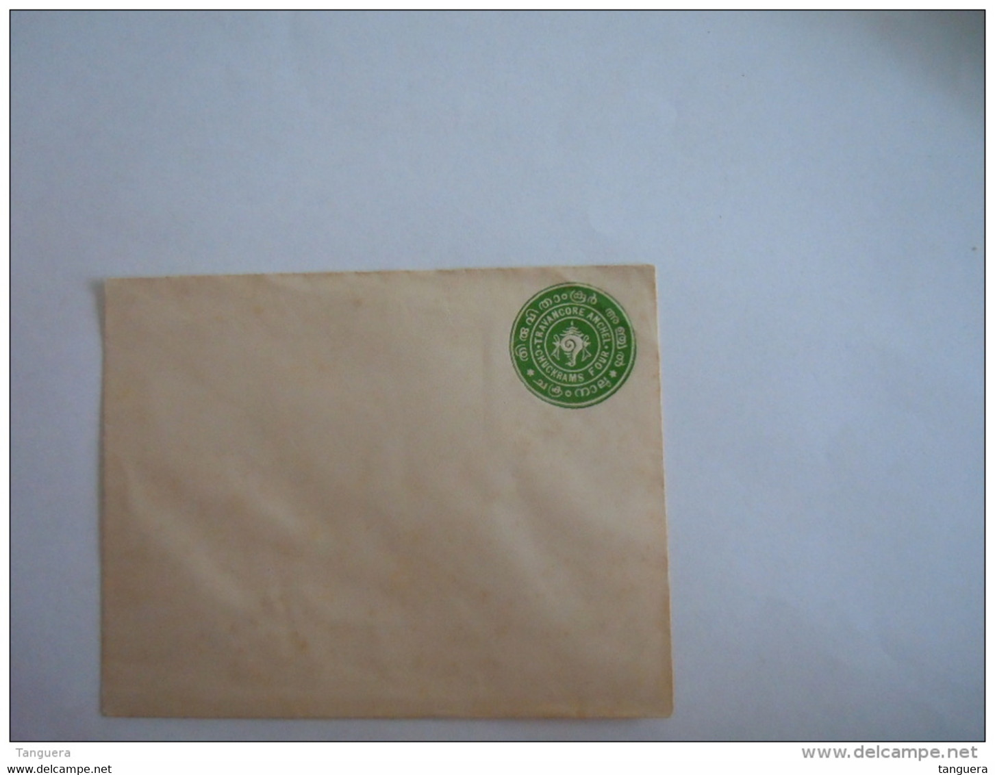 India Inde Travancore Anchel Enveloppe Entier Postal Stationery PWS Chuckrams Four 4 Unused Neuf - Travancore