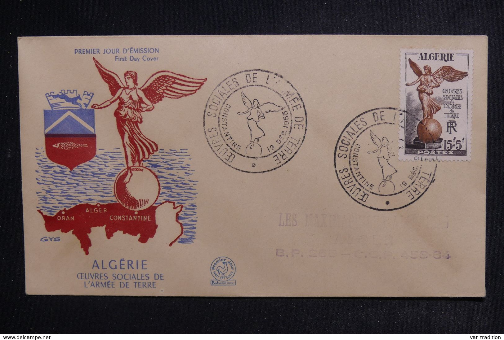 ALGÉRIE - Enveloppe FDC En 1953 - Œuvres Sociales De L'Armée - L 124992 - FDC