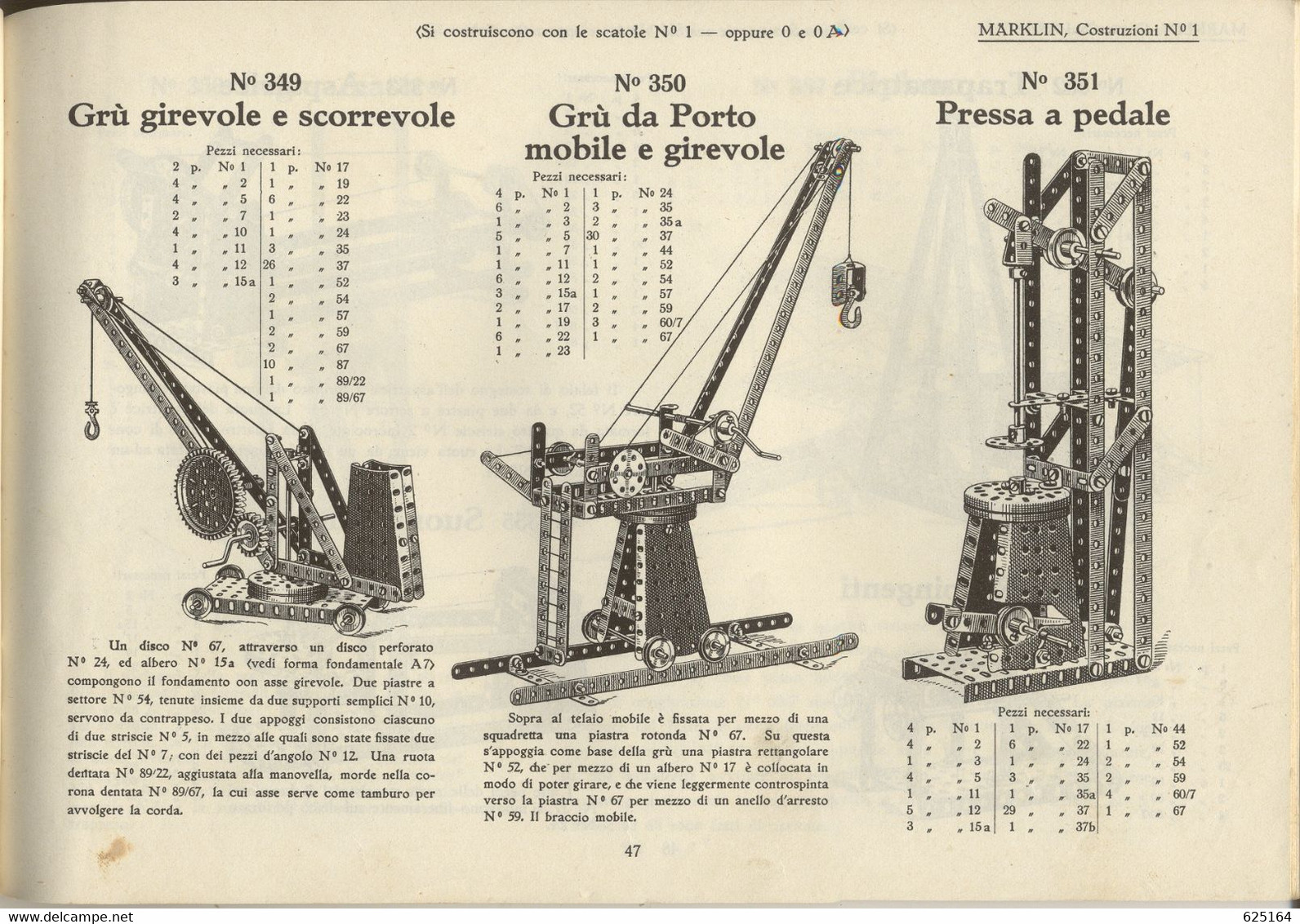 Catalogue MÄRKLIN 1938  Giochi Di Costruzioni (Meccano)  Elex Manuale 71a - En Italien - Unclassified