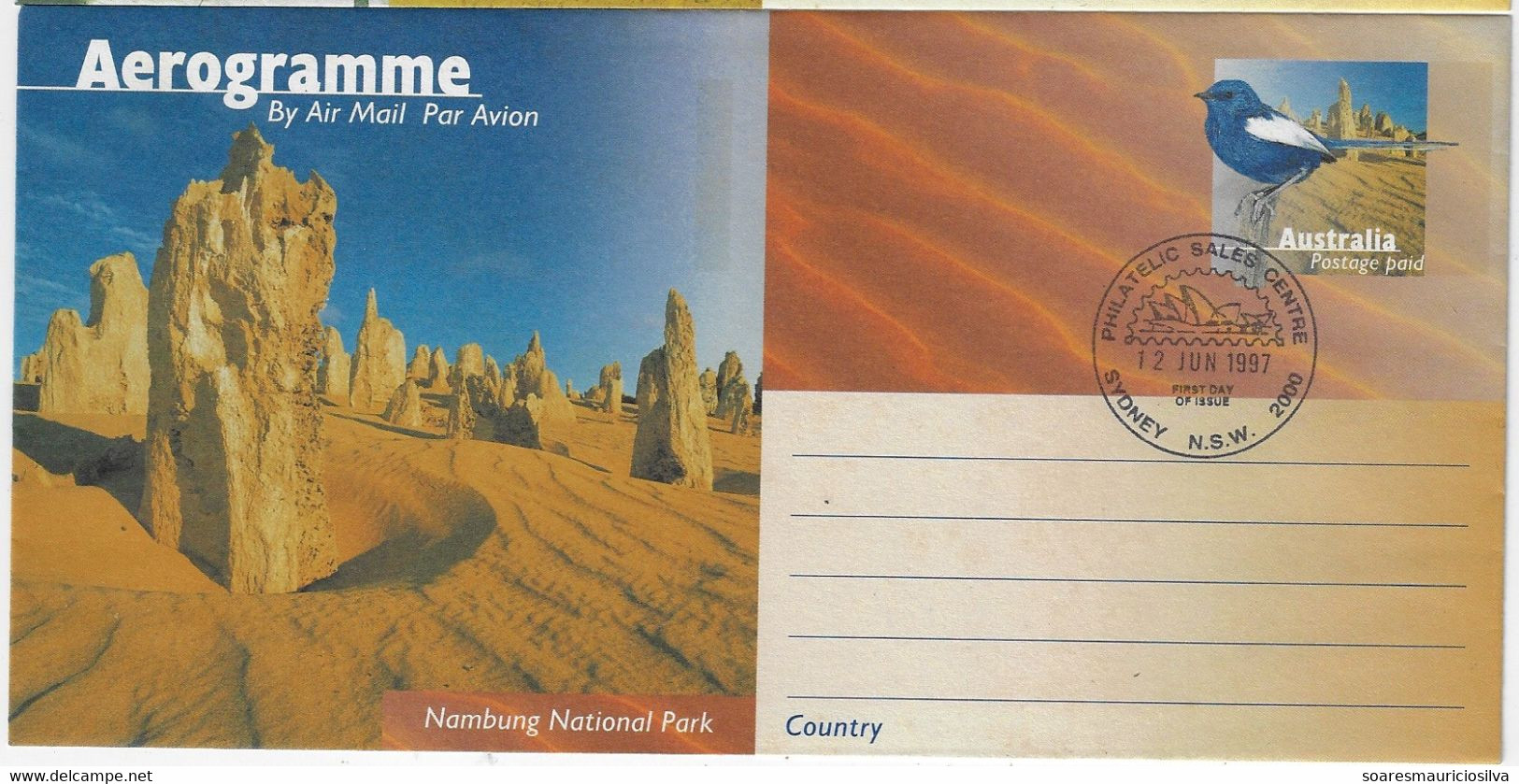 Australia 1997 Set With 4 Postal Stationery Cover Aerogramme National Park Alpine Flinders Chase Carnarvon Nambung Fauna - Aérogrammes