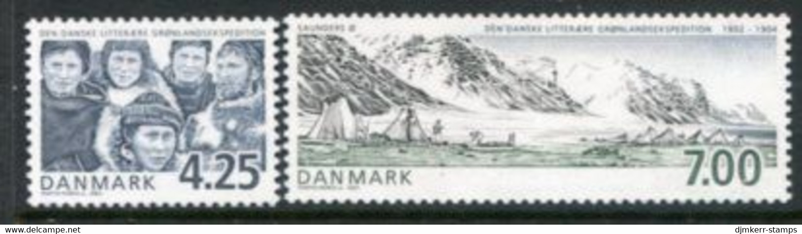 DENMARK 2003 Greenland Literary Expedition MNH / **.  Michel 1335-36 - Unused Stamps