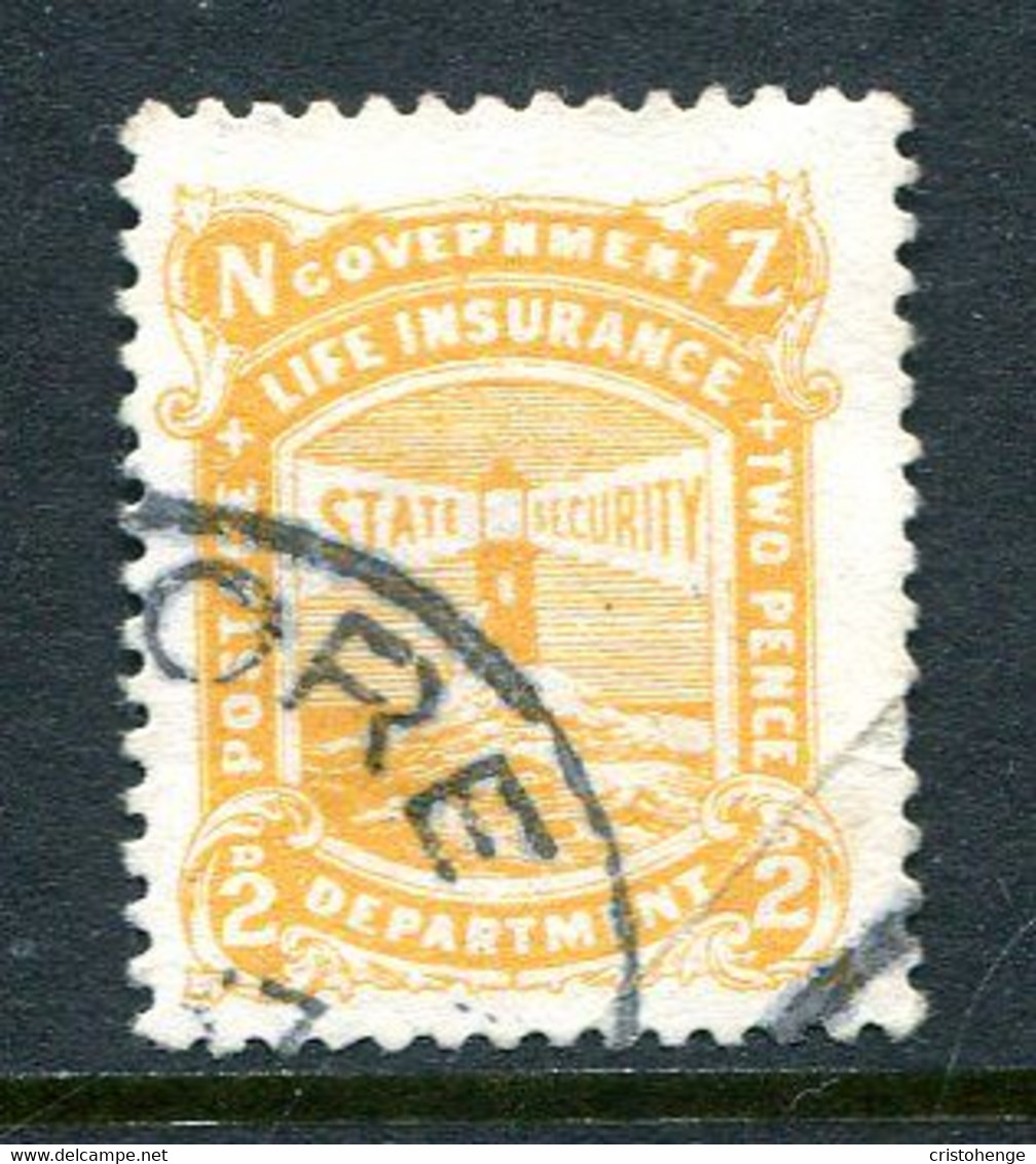 New Zealand 1913-37 Life Insurance - Lighthouse - Cowan - P.14 - 2d Yellow Used (SG L34) - Dienstmarken