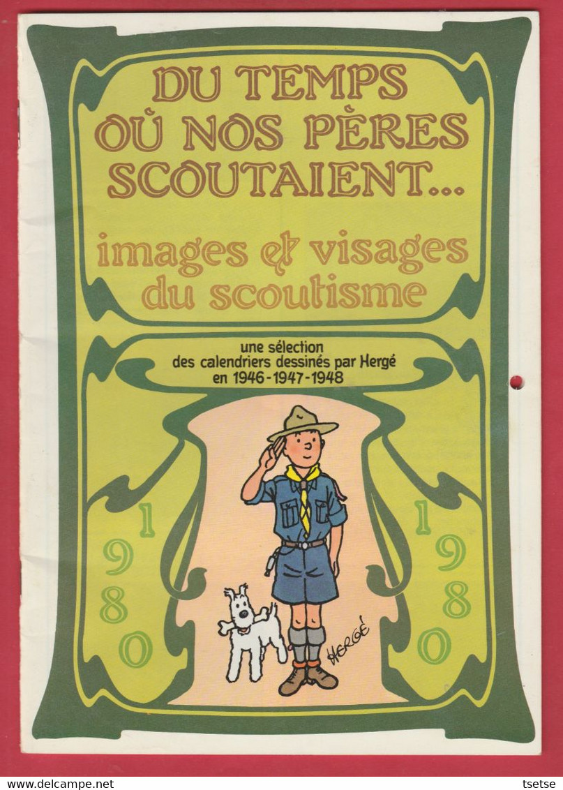 Tintin - Calendrier Scout FSC, Année 1980, Reprenant 12 Illustrations De Hergé / Casteman-Tournai 1979 - Hergé