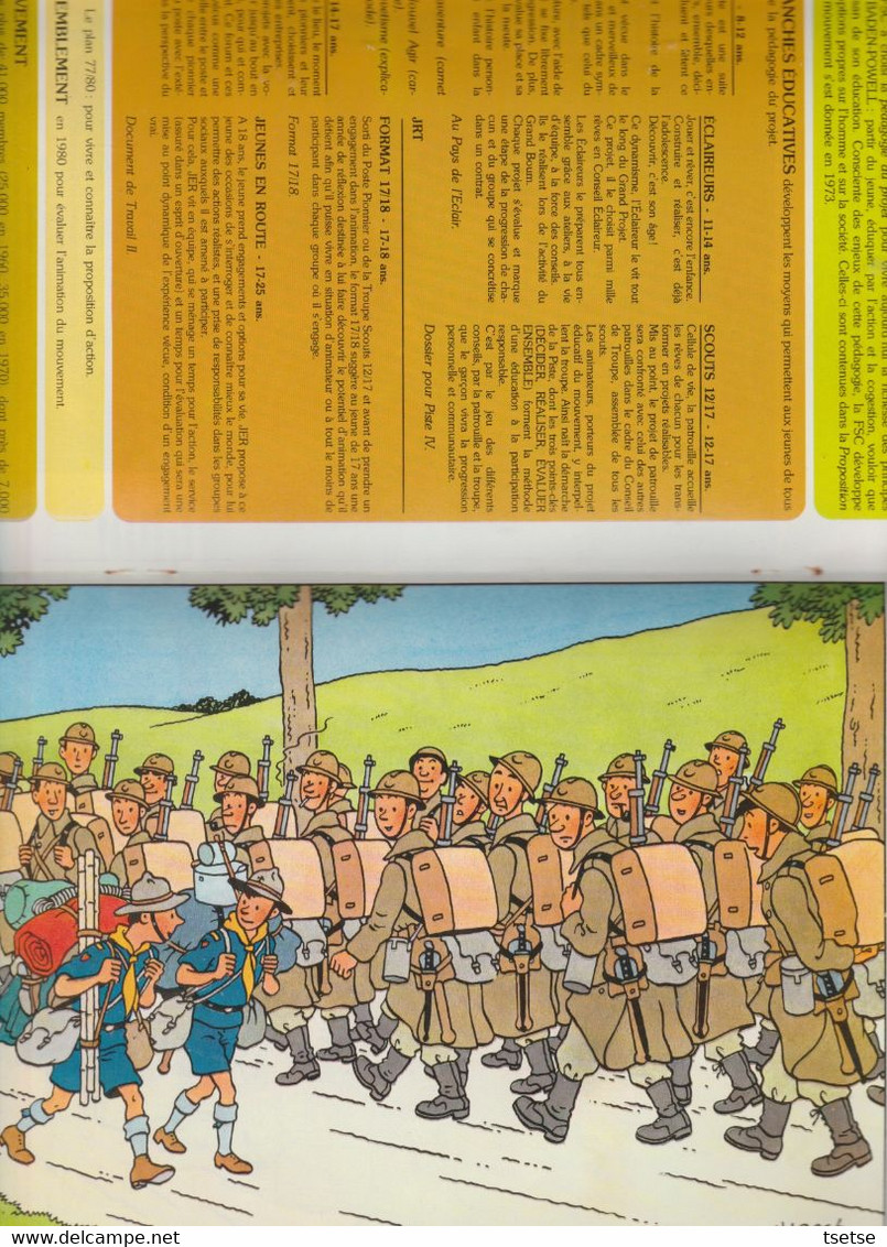 Tintin - Calendrier scout FSC, année 1980, reprenant 12 illustrations de Hergé / Casteman-Tournai 1979