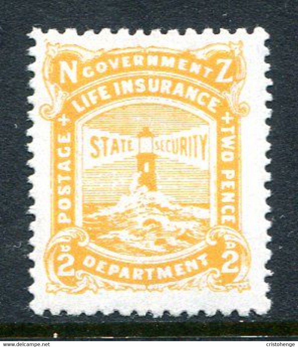 New Zealand 1944-47 Life Insurance - Lighthouse - Mult. Wmk. - 2d Yellow HM (SG L39) - Servizio