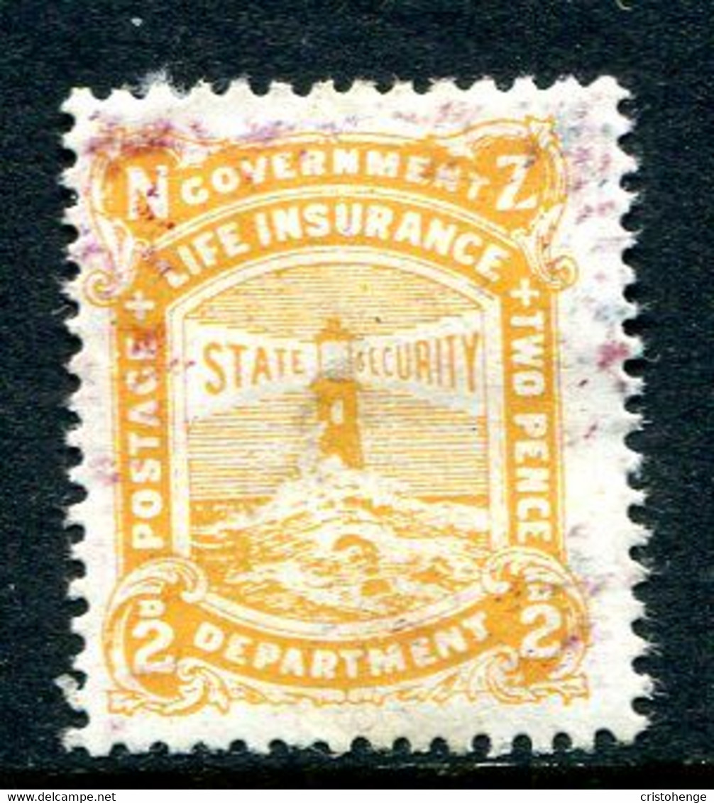 New Zealand 1944-47 Life Insurance - Lighthouse - Mult. Wmk. - 2d Yellow Used (SG L39) - Dienstzegels