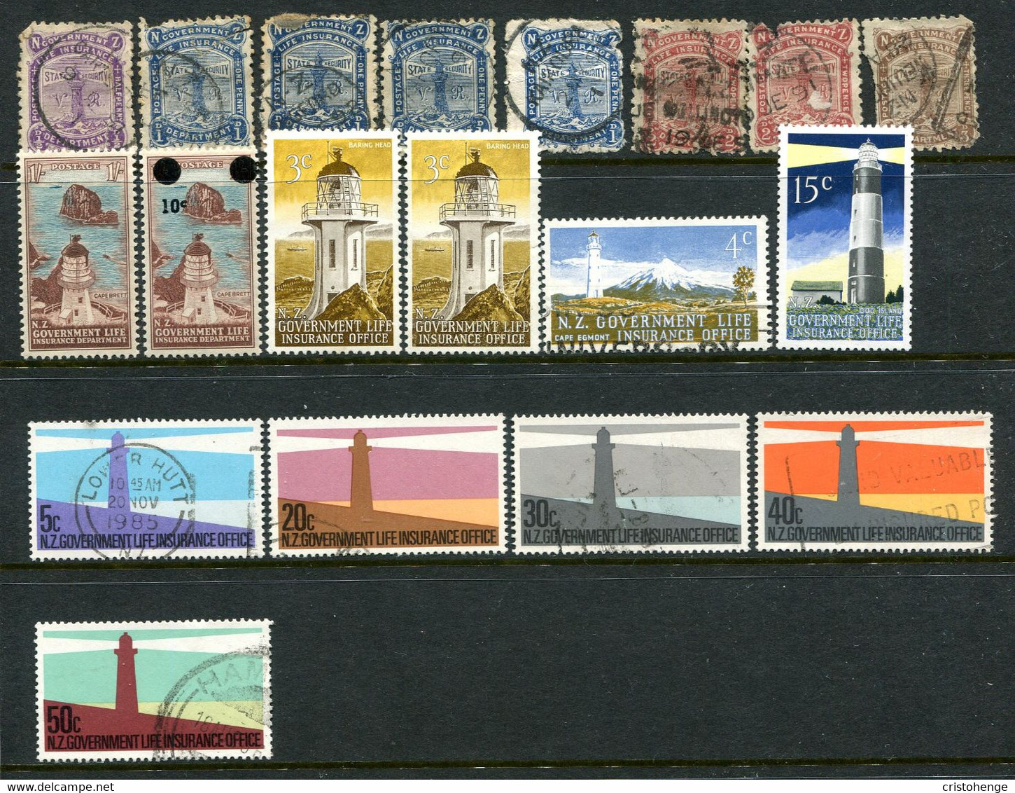 New Zealand 1891-1981 Life Insurance - Lighthouse - Balance Of The Collection - Faults - Dienstmarken