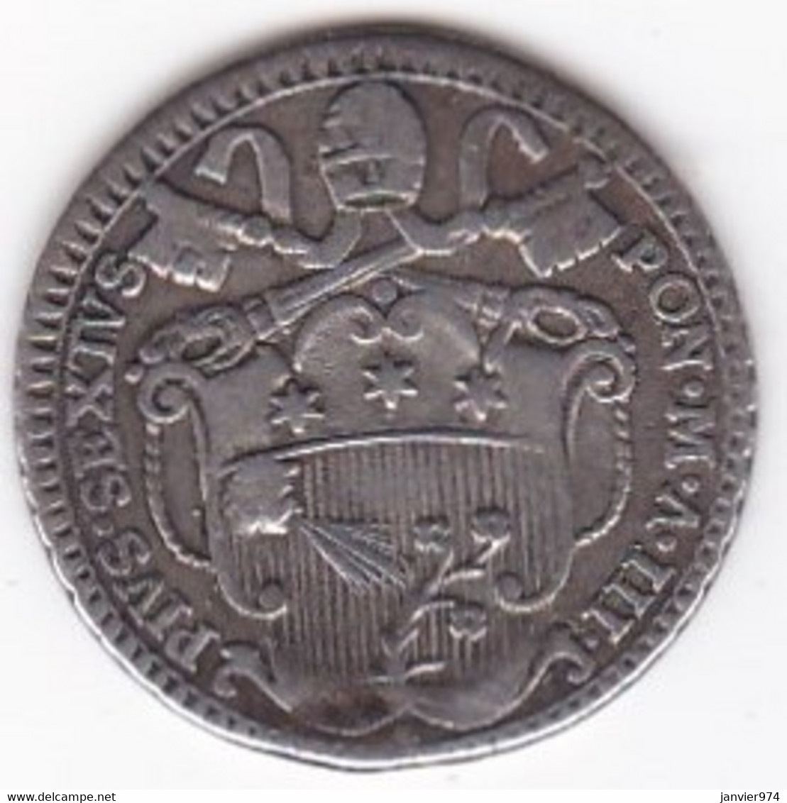 États Pontificaux , Un Carlino  1777 An III , Pie VI, En Argent ,  KM# 1212.2. SUP/XF - Other & Unclassified