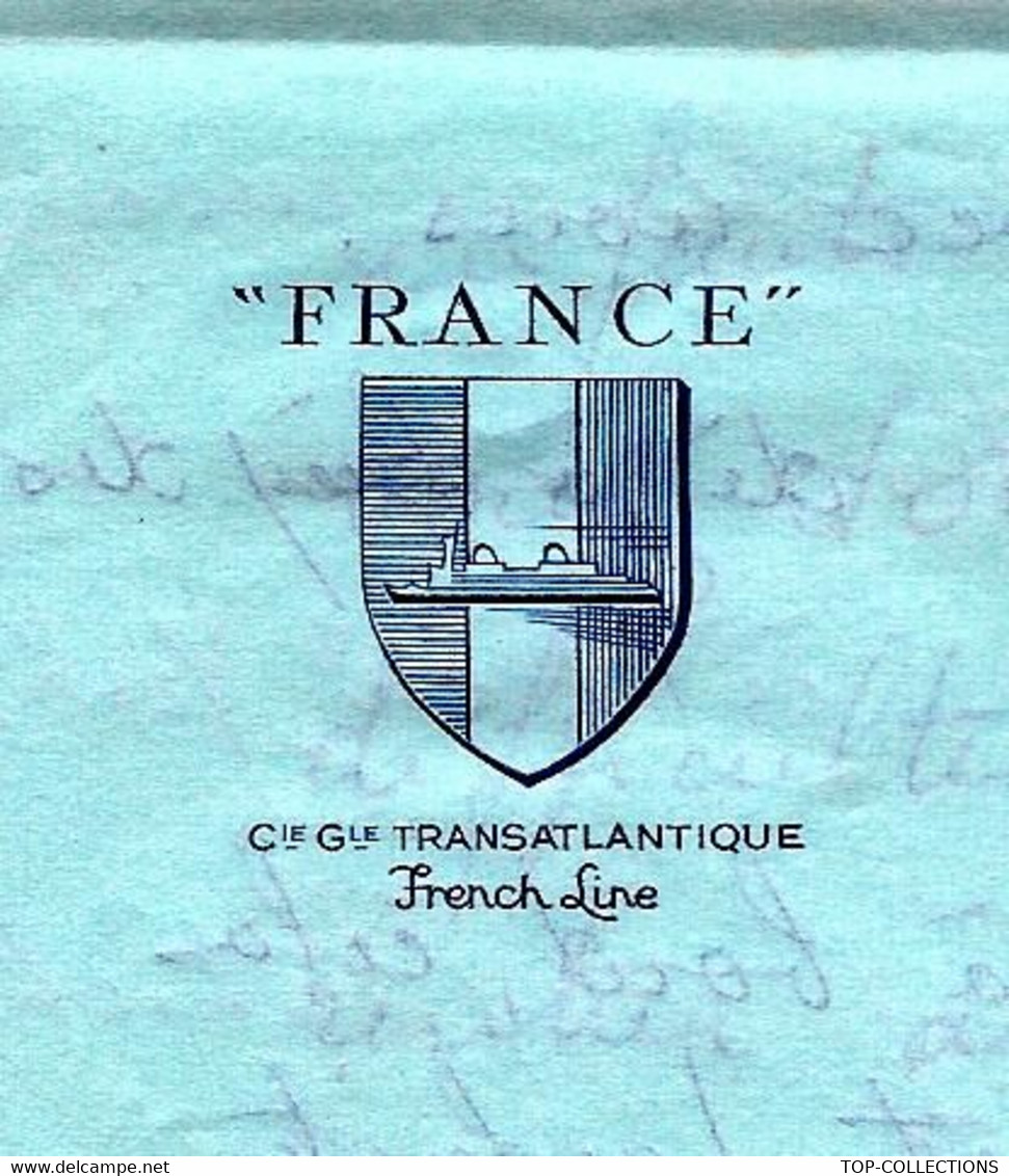 ENTETE PAQUEBOT France AVEC TEXTE SANS DATE VOIR SCANS + HISTORIQUE - 1900 – 1949