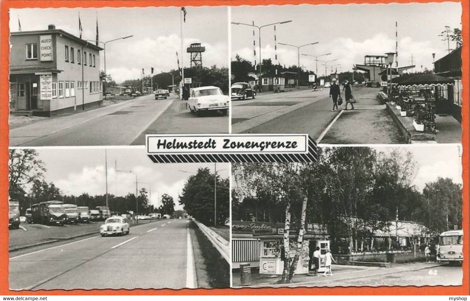 D016_HELMSTEDT * ZONENGRENZE With LORRIES & CARS *  ECHTE PHOTOGRAPHIE * UNUSED - Helmstedt